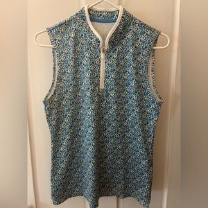 Tory Sport Women's Performance Sleeveless Half Zip Top - size Medium